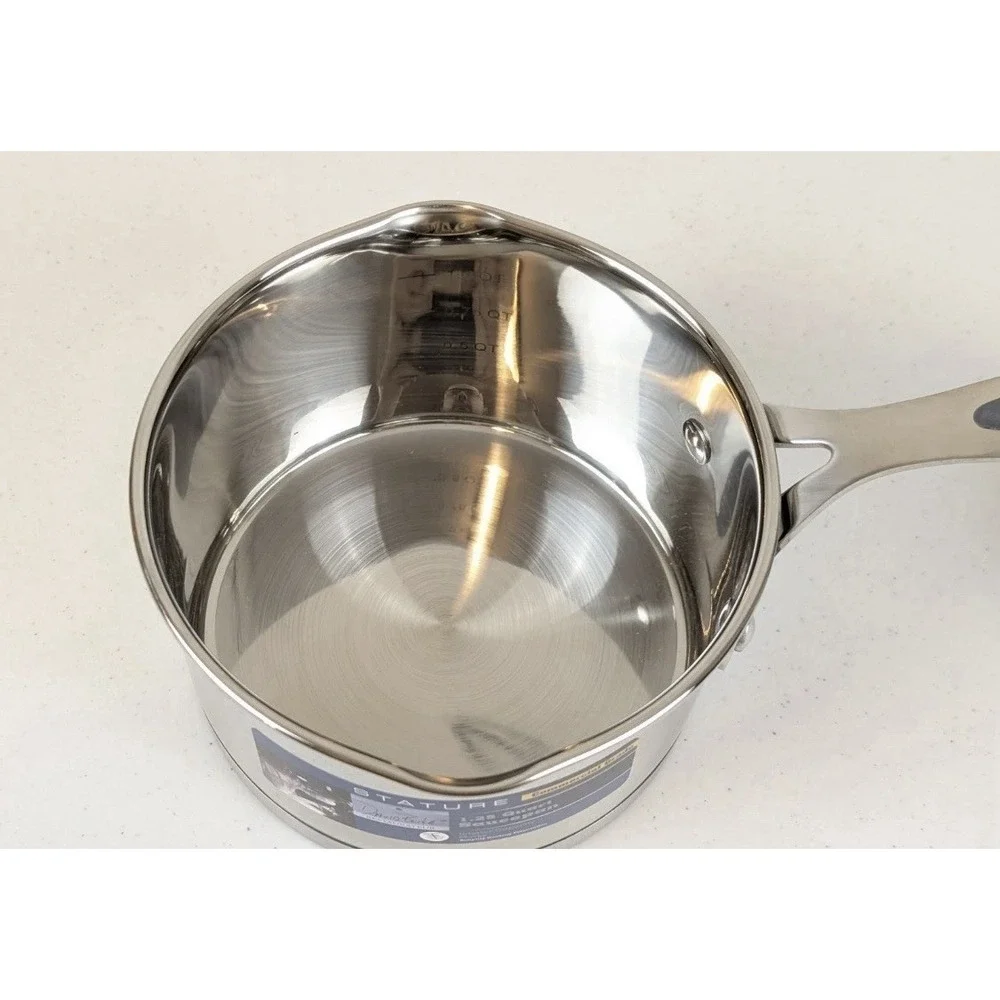 David Burke Stature Pro Stainless Saucepan WITHOUT Lid 1.25 Qt New
